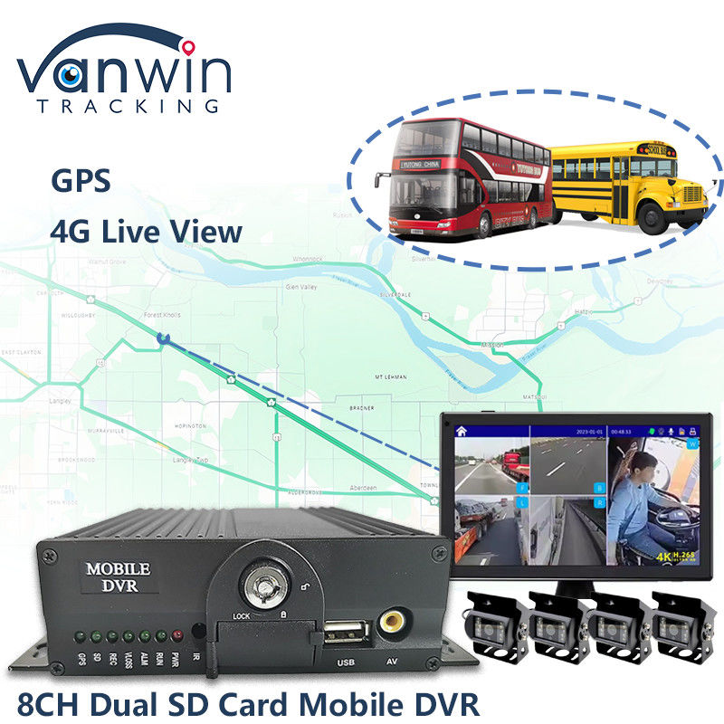 8CH AHD Dual SD Card Mobile DVR System 4G WIFI GPS MDVR für die Live-Ansicht