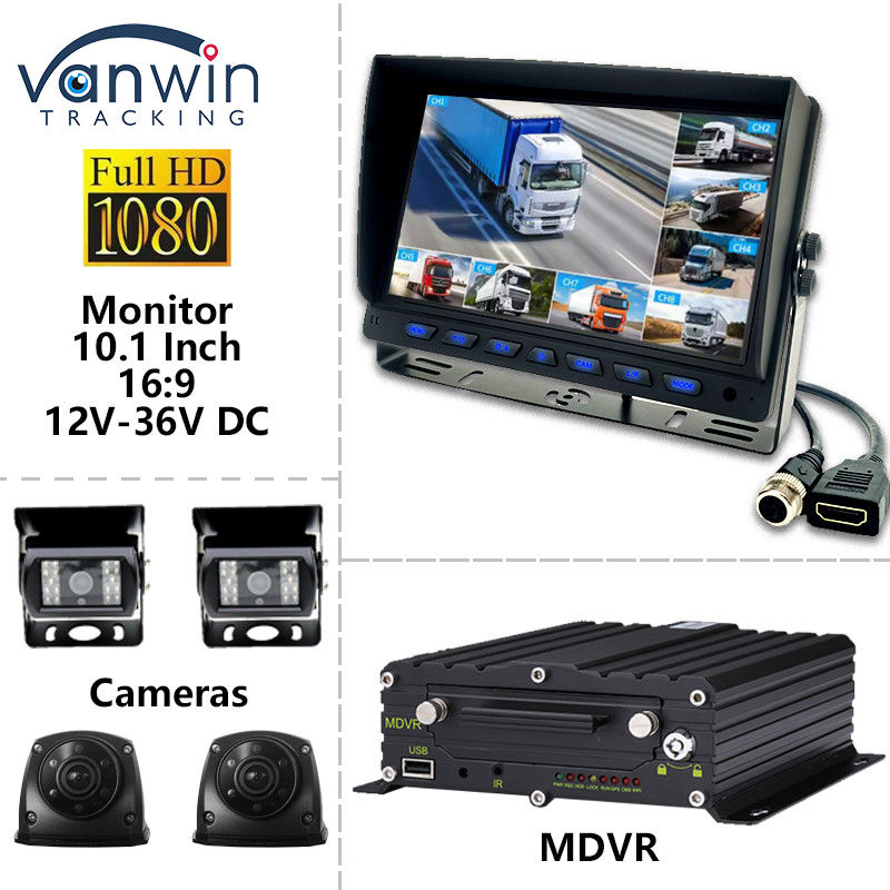 10.1-Zoll-AHD-Autobildschirm 8CH MDVR-Kamera 1080P Farb-TFT-Autoüberwachungssysteme