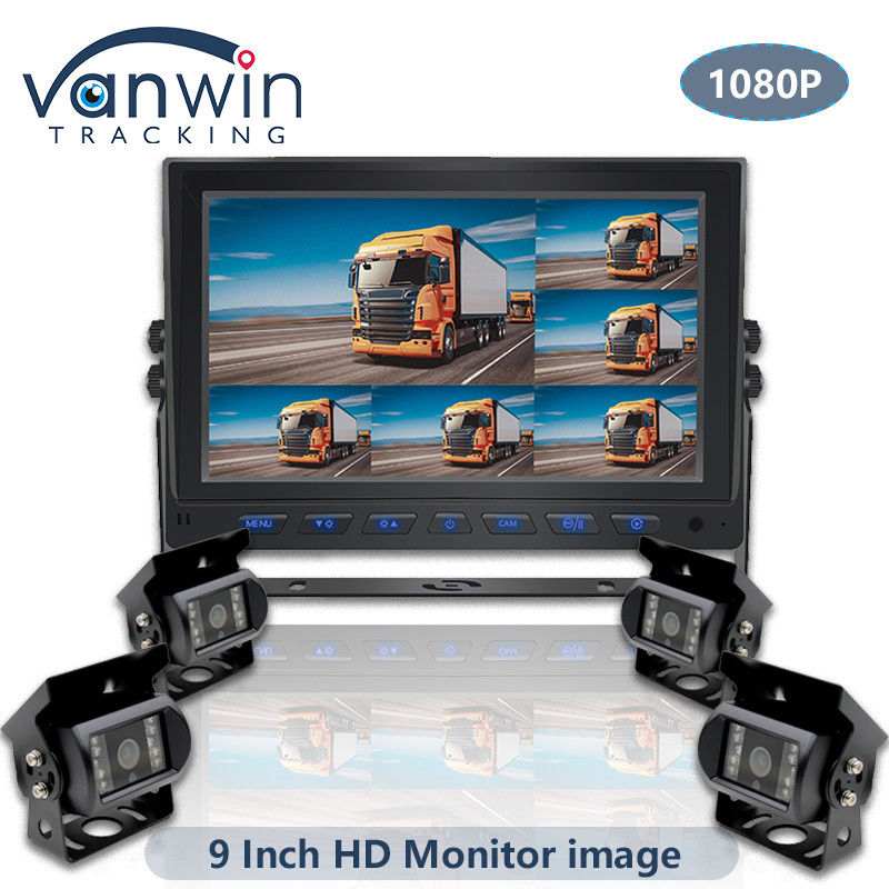 9 Zoll AHD 1080P MDVR Monitor 8 Kanal Full HD Split Display Monitor für Fahrzeuge