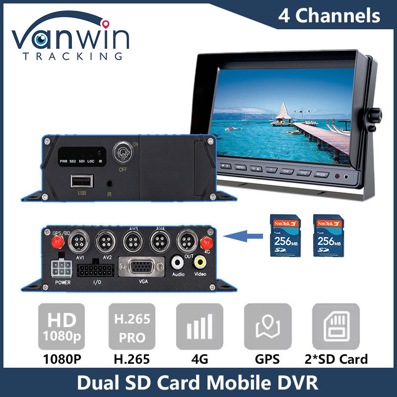 4G GPS Dual SD Card Mobil DVR 1080P 4CH CCTV Kamera Aufnahmer Sicherheit Mobil Tracking DVR