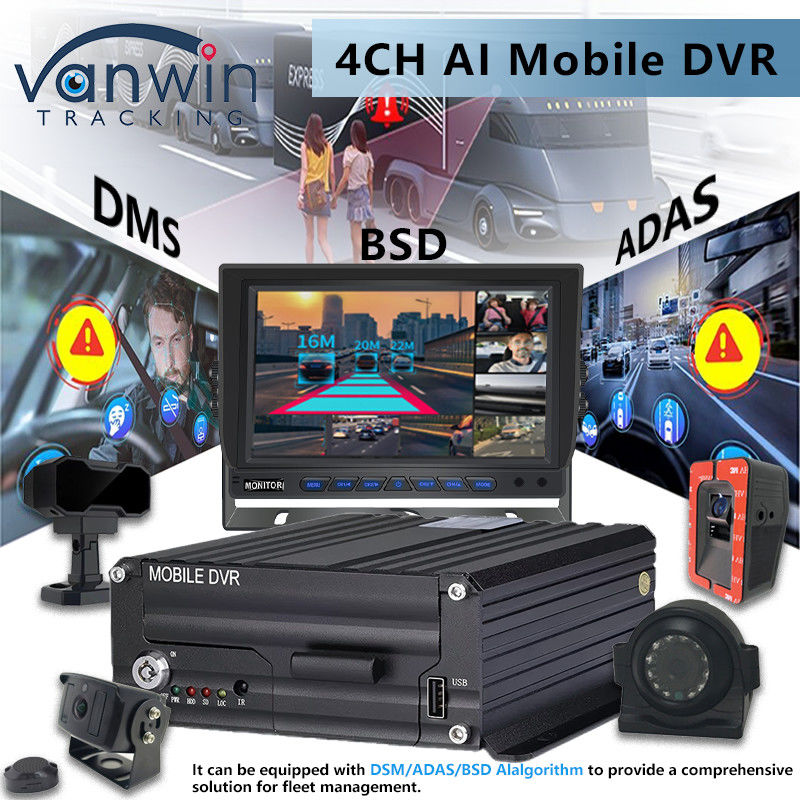 4CH 5G CMSV6 System KI Mobile DVR mit GPS ADAS BSD DMS H.265 MDVR für das Auto CCTV Monitor