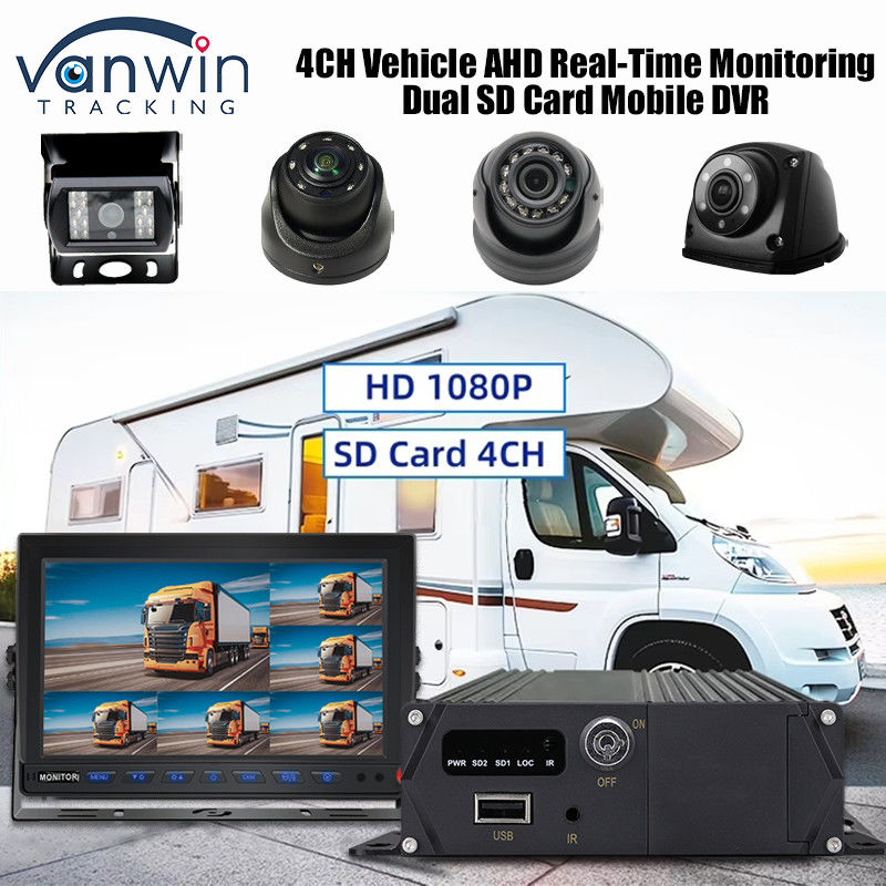 CMSV6 4CH Dual SD Card Mobil DVR 4G GPS Echtzeitüberwachung Videoüberwachung MDVR