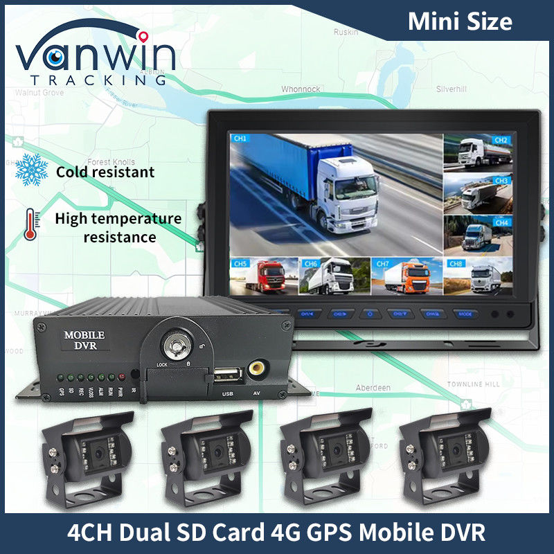 H.265 4CH Full HD Mobile DVR Live Stream Blackbox Recorder 4G WLAN GPS Fahrzeug CCTV