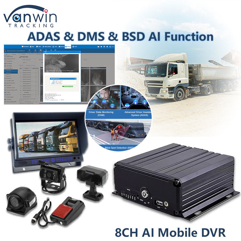 8CH AI Mobile DVR mit ADAS DMS BSD Funktion MDVR Fortgeschrittene Fahrzeugsicherheitslösung