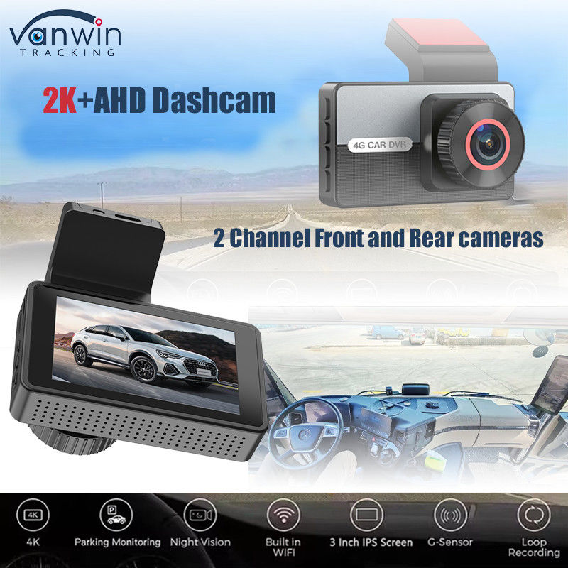 2K 1080P Dual Dash Cam WiFi APP Steuerung Nachtsicht Parksensor G-Sensor für Auto