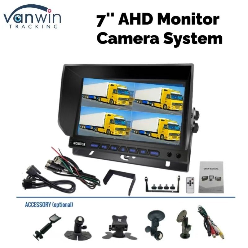 7-Zoll-AHD-Vierkanal-Split-Car-Monitor Fahrzeug-Display-Überwachungssystem