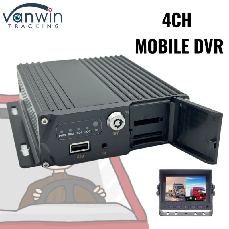 4 Kanal SD-Karte Mobil DVR Dual Card Dual Standby für Fahrzeugüberwachung