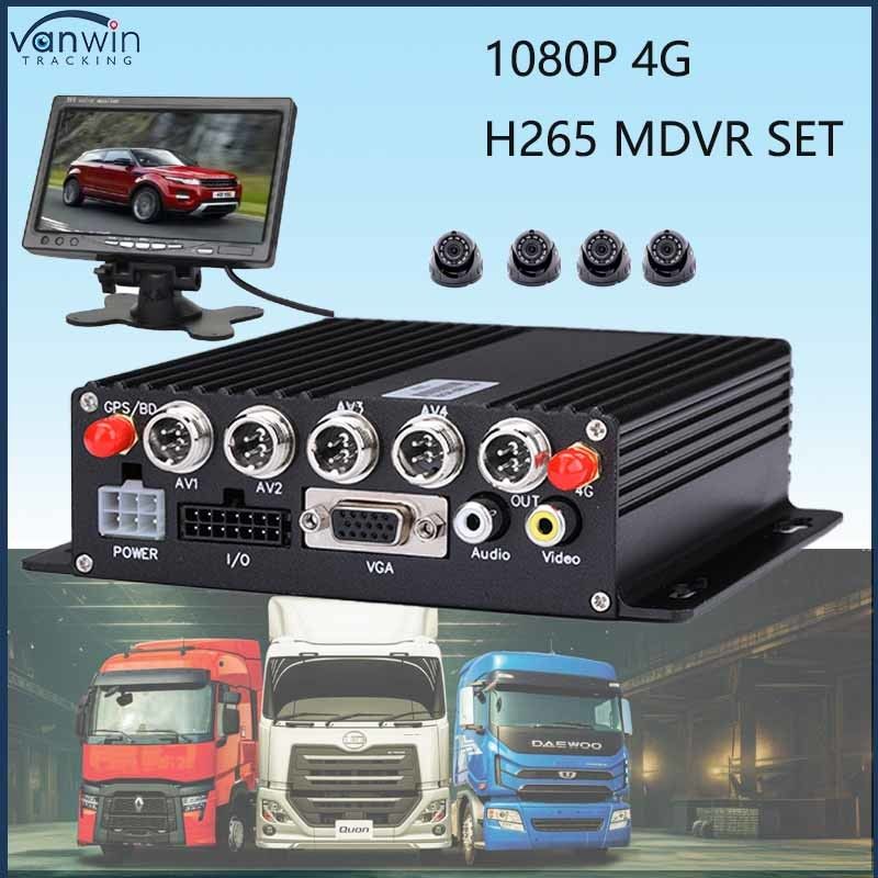 HD 1080P AI BSD ADAS DMS-Kit Busse Lastwagen 4G WiFi 4 Kanal SD Mobilfunk-DVR-Systeme Fahrzeug CAR Black Box