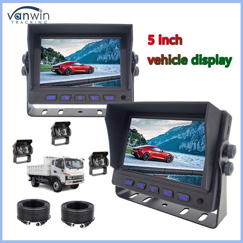 5 Zoll LCD-Bildschirm TFT-Auto-Monitor Metallanschluss + 4PIN CCD Farbe Rückwärtssicht Kamera 12-24v Für Caravan Van Rv