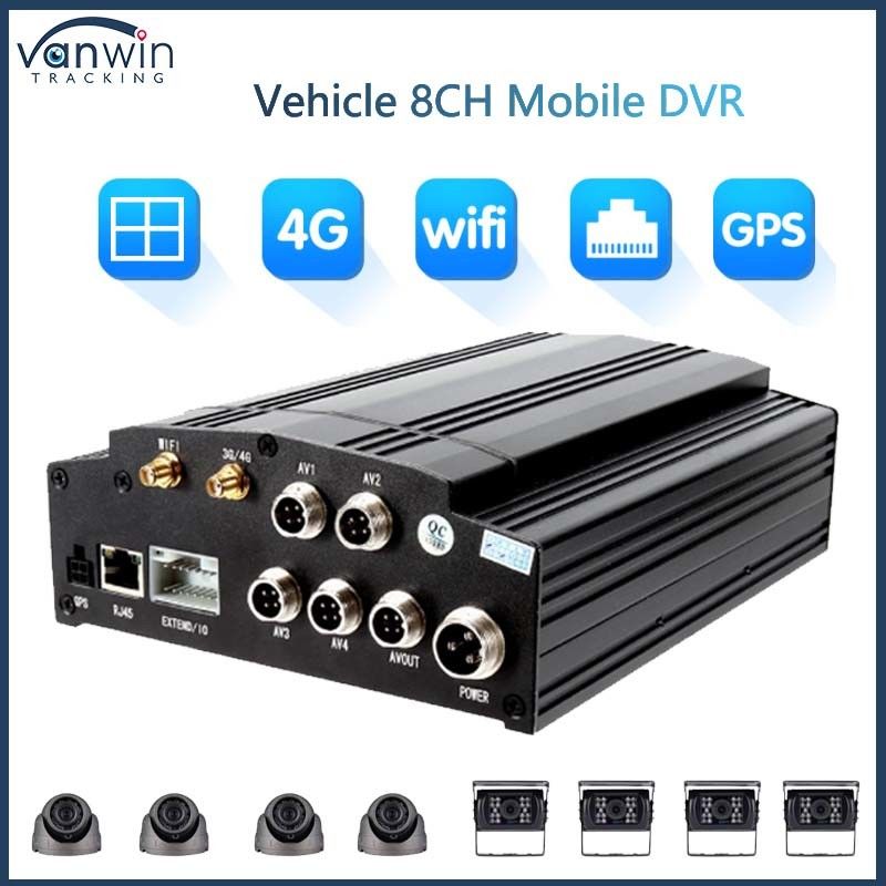 8 Kanal Mobil DVR 1080P 4G GPS WIFI HDD Karte DVR Full HD Autokameras für den Stadtbus