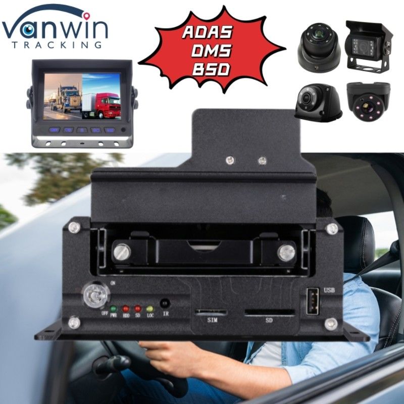 Professionelle 4CH HDD DVR Unterstützung ADAS DMS BSD Funktion 4G GPS Fahrzeug-Tracker