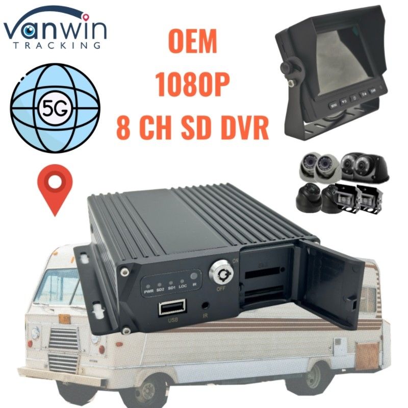 8 Kanal SD-Karte MDVR 5G GPS-Fahrzeug-Tracker 1080P Video-Recorder für Lkw Bus-Van Support OEM-Service