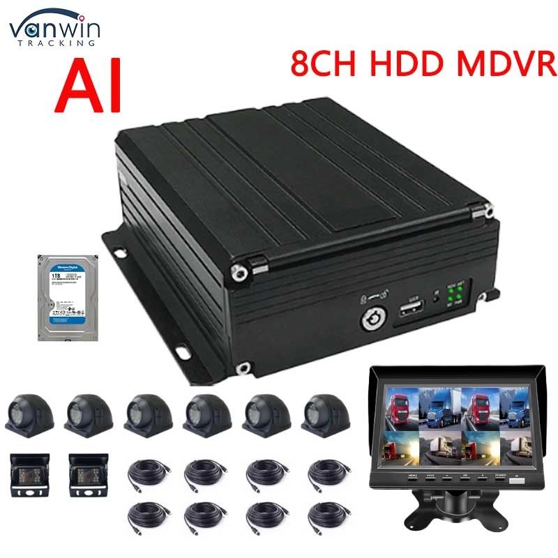 8-Kanal 1080P KI MDVR mit ADAS DMS, 4G GPS Fahrzeug-Videorekorder für LKW-Bus, unterstützt HDD SSD OEM