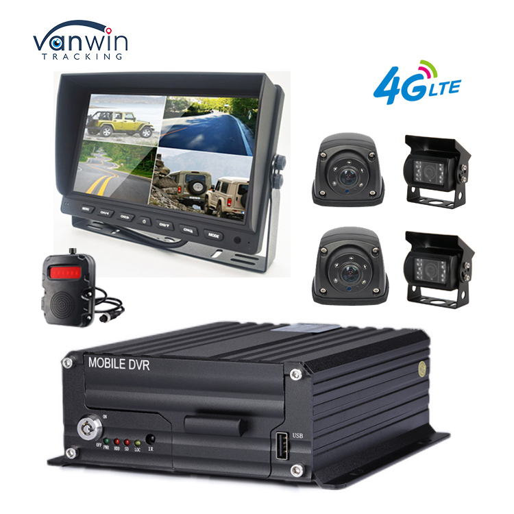 1080P 4-Kanal MDVR Kamera Wasserdichter 7-Zoll-Monitor Rekorder 4G GPS Rückfahrkamera Fahrzeug Bus LKW Auto Einparkhilfe
