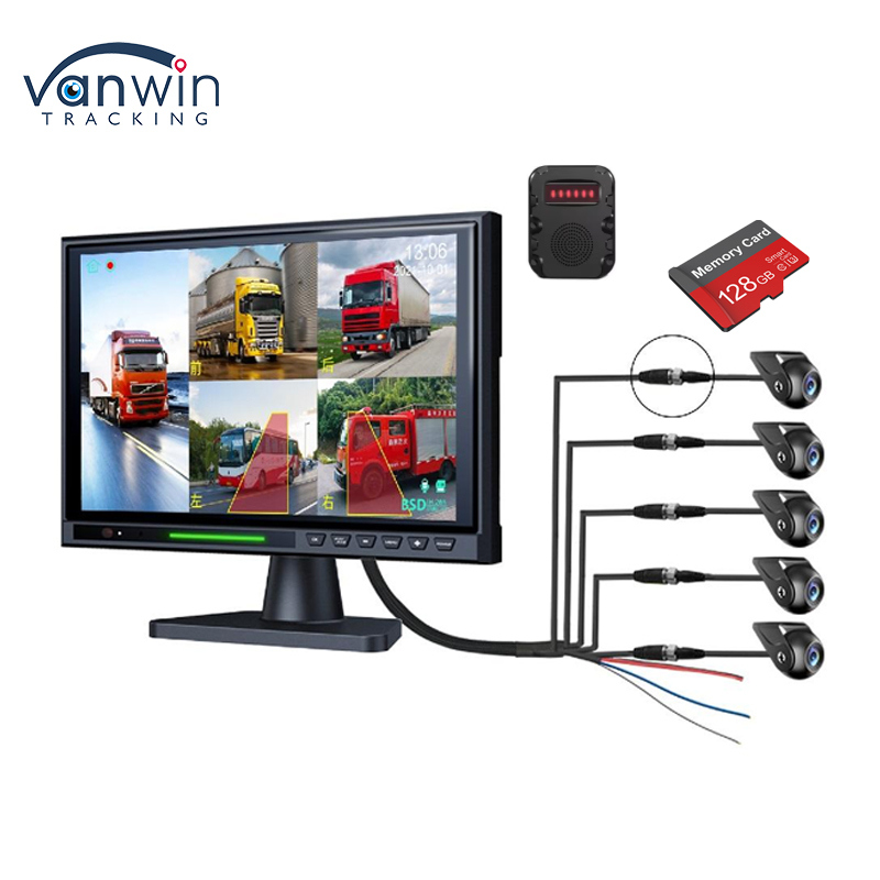 10.1 Zoll IPS-Touchscreen 5CH Split DVR Rückansichtmonitor, AHD 1080P BSD Rückwärtsparken Kamera für Lkw Bus RV