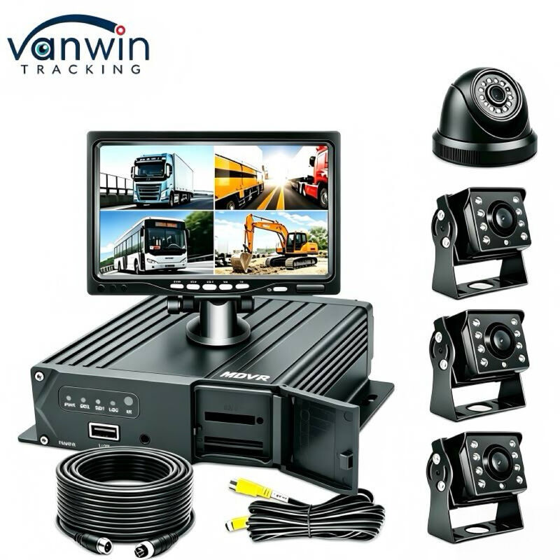 Anpassbarer 4-Kanal 1080P Mobile DVR Rekorder | 3G 4G GPS WiFi Bus- & LKW-Flottenüberwachungssystem