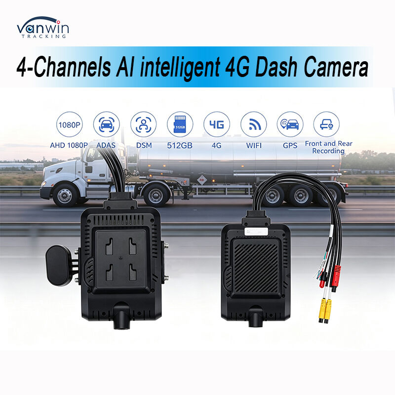 4-Kanal KI Intelligentes 4G Mobiles Digitales Videorekorder Dashcam-System GPS-Tracking Nachtsicht Cloud-Fernüberwachung