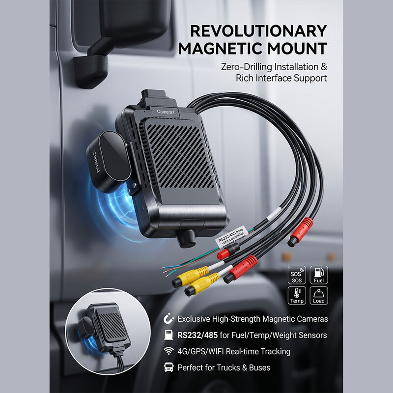 Schwerlastlastwagen 4G Dash Recorder mit ADAS BSD - GPS Telematik Flottenkamera mit SOS-Panikknopf